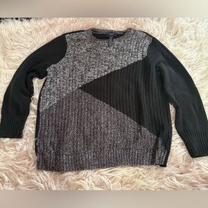 Vtg Chaps Denim Colorblock Knit Sweater Tagged 3X (Fits Smaller/See Measurements